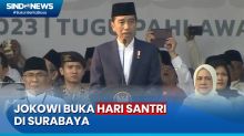 Momen Jokowi Buka Hari Santri di Surabaya, Turut Dihadiri Prabowo-Puan Maharani