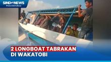 Viral! 2 Longboat Tabrakan di Perairan Wakatobi Terekam Video Milik Penumpang