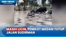 Jalan Keramik Sudirman yang Buat Pemotor Tergelincir Ditutup Pemkot Medan