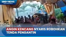 Hujan Deras Disertai Angin Kencang Nyaris Robohkan Tenda Pengantin di Makassar