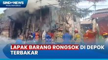 Detik-Detik Lapak Barang Rongsok di Belakang Margo City Depok Terbakar