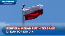 Viral! Bendera Merah Putih Terbalik di Kantor Dindik Pemkab Ngawi