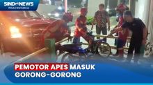 Apes! Pemotor Masuk Gorong-Gorong di Pancoran, Melaju Lawan Arah di Atas Trotoar