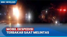 Mobil Ekspedisi Terbakar saat Melintas di Muarojambi, Jambi