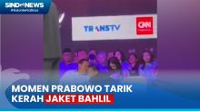 Viral Video Prabowo Tarik Kerah Jaket Menteri Bahlil saat Debat Cawapres Pemilu 2024