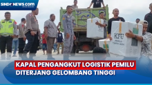 Gelombang Tinggi Hantam Kapal Pengangkut Logistik Pemilu di Perairan Wakatobi