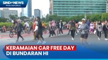 Jakarta Cerah, Suasana CFD di Bundaran HI Pagi Ini Ramai Pengunjung