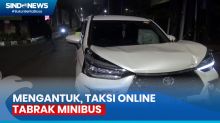 Akibat Mengantuk, Taksi Online Tabrak Minbus di Kabayoran Baru