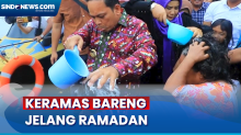 Ratusan Warga Tangerang Keramas Bareng di Sungai Cisadane Jelang Ramadhan