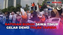 Ratusan Buruh Jawa Timur Gelar Unjuk Rasa Tolak Tapera di Depan Gedung Negara Grahadi