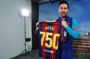 Messi Bangga Mainkan Pertandingan Ke-750 Bersama Barcelona