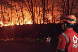 Kebakaran Lapak Ban Bekas di Gunung Putri, Sudah 24 Jam Petugas Masih Berjibaku