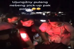 Jalan-jalan ke Pantai Indah Kapuk, Pulangnya Rombongan Perempuan Diangkut Mobil Pickup Polisi