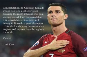 Ali Daei Merasa Terhormat dengan Pencapaian Ronaldo