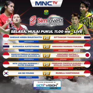 Saksikan Perjuangan Putra Putri Indonesia Demi Merah Putih di Turnamen SimInvest Indonesia Open 2021 di MNCTV