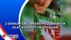 2 Oknum Satlantas Polda Papua Jilat Kue HUT TNI Ditahan