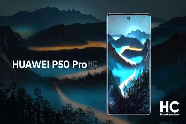 Beredar Foto Terbaru Huawei P50 Pro dengan Waterfal Screen
