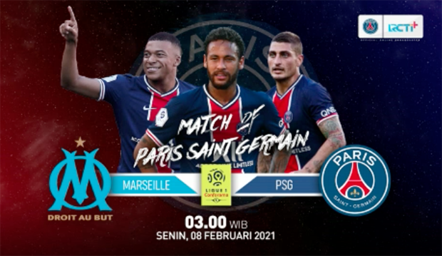 Live Streaming RCTI Plus: Marseille vs Paris Saint Germain