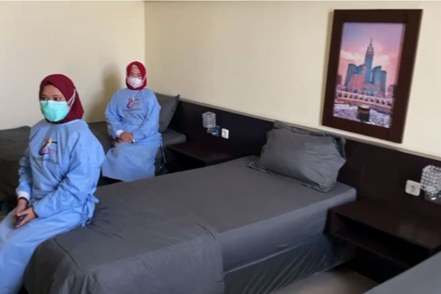 Wisma Asrama Haji Dibuat Seperti Kamar Hotel Untuk Tempat Isolasi
