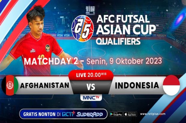 Link live streaming Kualifikasi Piala Asia Futsal 2024, Afghanistan vs Indonesia