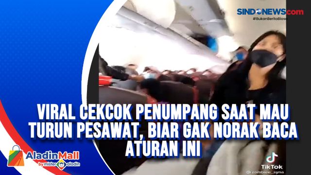 Viral Cekcok Penumpang saat Mau Turun Pesawat, Biar....