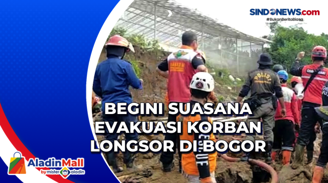 Begini Suasana Evakuasi Korban Longsor di Bogor