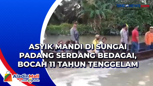 Asyik Mandi di Sungai Padang Serdang Bedagai, Bocah....