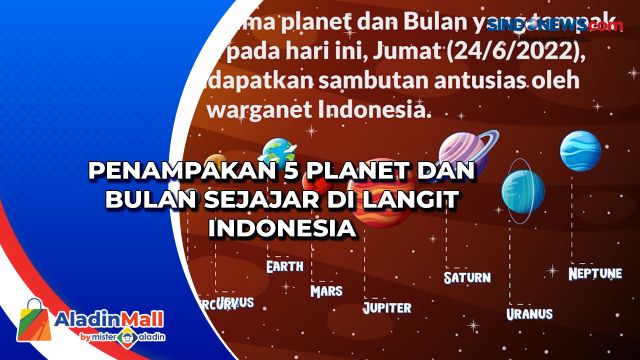 Penampakan 5 Planet dan Bulan Sejajar di Langit Indonesia