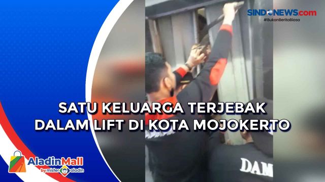 Satu Keluarga Terjebak dalam Lift di Kota Mojokerto
