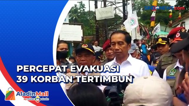 Presiden Jokowi: Percepat Evakuasi 39 Korban Tertimbun....