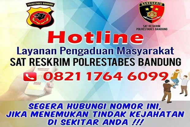 Berantas Street Crime, Satreskrim Polrestabes Bandung Pasang Hotline 082117646099
