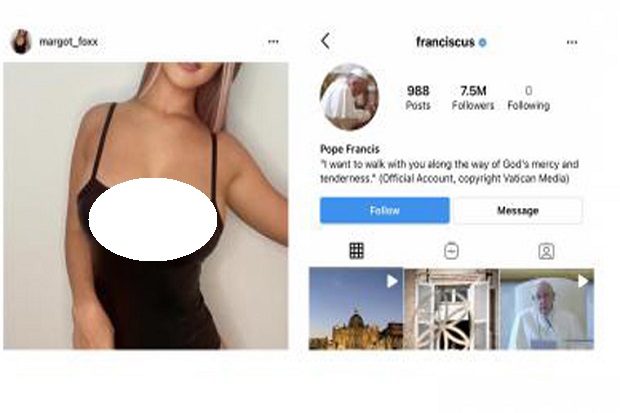 Akun Instagram Paus Fransiskus Kembali Me-like Foto Model Seksi
