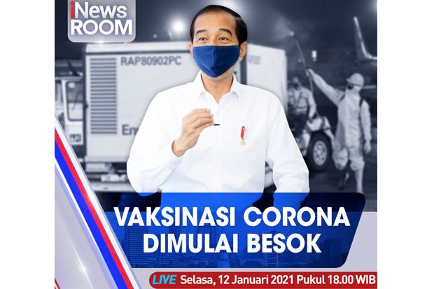 iNews Room Live di iNews dan RCTI+ Selasa Pukul 18.00: Vaksinasi Corona Dimulai Besok