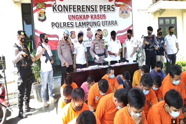 Dalam 2 Pekan, Polres Lampung Utara Ciduk 31 Tersangka Narkoba
