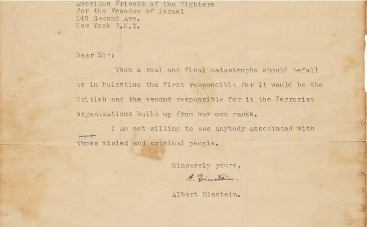 Keruntuhan Final Israel Telah Diprediksi Einstein dalam Suratnya