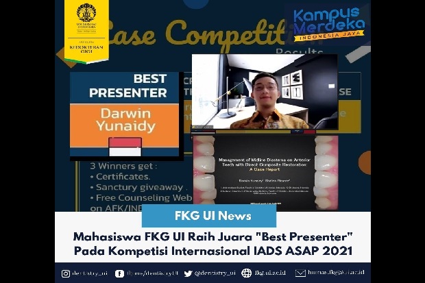 Mahasiswa FKG UI Raih Penghargaan Best Presenter di IADS ASAP 2021