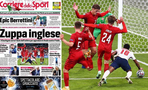Media Italia Sebut Inggris Lolos ke Final Piala Eropa 2020 Dibantu Wasit