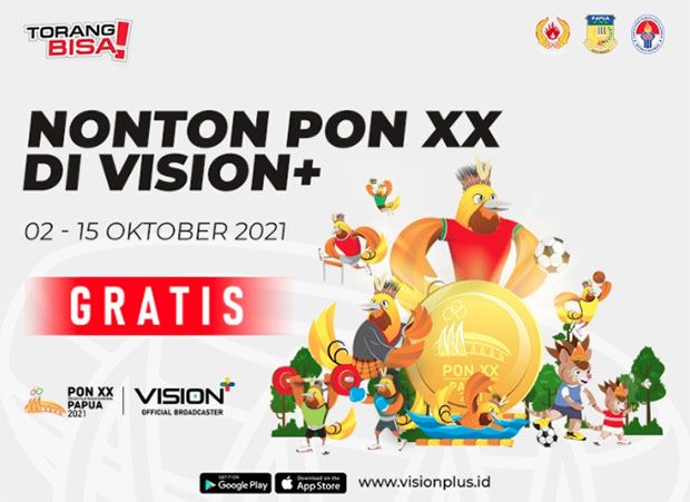 Gratis! Saksikan Pertandingan Olahraga Favorit PON XX Papua 2021 di Vision+
