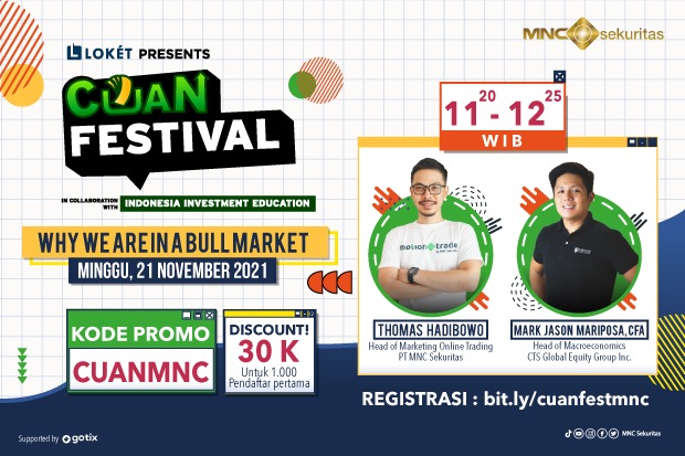 Mau Tips Panen Cuan Saat Bull Market? Ikuti Webinar MNC Sekuritas CUAN FESTIVAL 21 November, Daftar di Sini!
