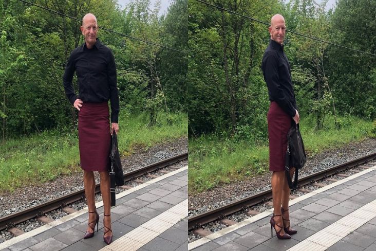 Viral! Pria Ini Pakai Rok dan High Heels ke Kantor, Alasannya Bikin Ngelus Dada