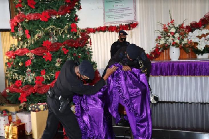 Disterilisasi Brimob, Ibadah Natal di Gereja Pematangsiantar Khidmat