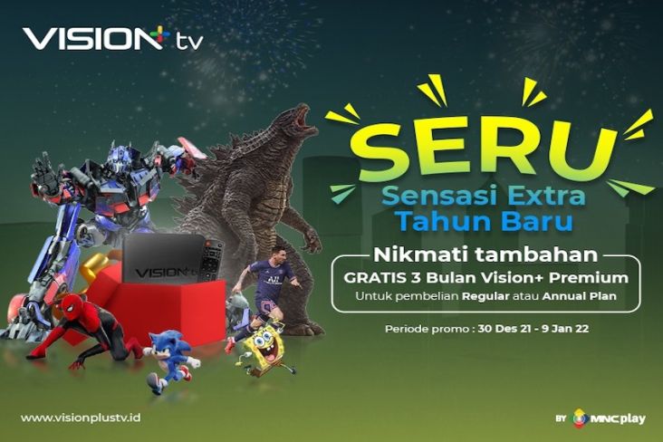 Promo SERU Tahun Baru! Beli Vision+ TV Dapat Ekstra 3 Bulan Paket Premium