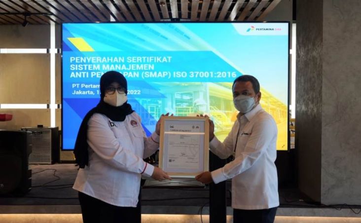 Pertagas Raih Sertifikasi SMAP ISO 37001 dari BSI Group Indonesia