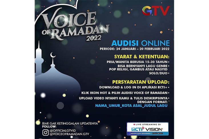 Ayo Ikut Audisi Online-nya! Inul, Ust. Zacky, Sulis hingga Danang Siap Sapa Talenta Bercahaya Indonesia di Voice of Ramadan 2022