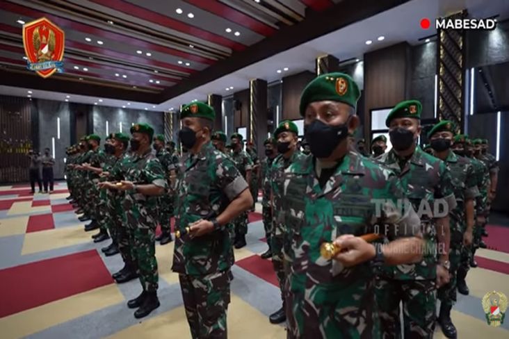 40 Kolonel AD Naik Pangkat Jadi Brigjen, 22 Bertugas di Luar Struktur TNI