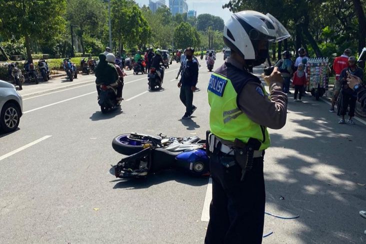 Motor Sport Kecelakaan di Depan Balai Kota Jakarta, Pemotor Kritis
