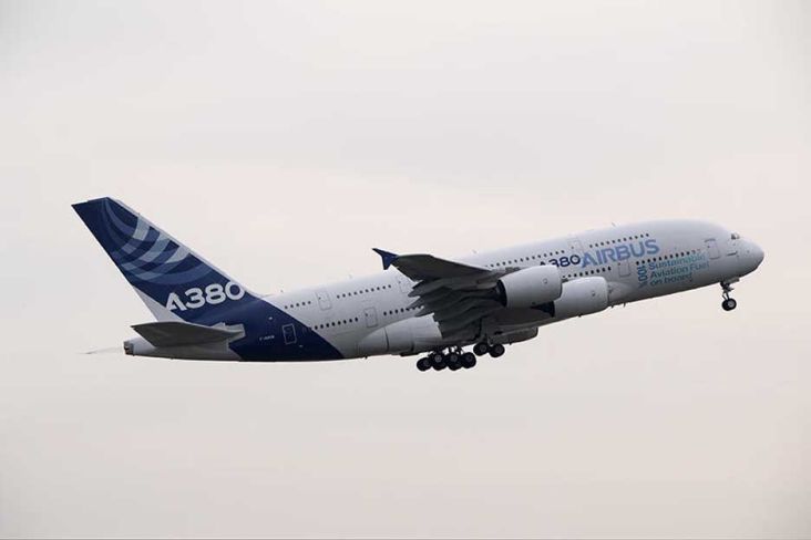 Pertama Kali Airbus A380 Gunakan 100 Persen Bahan Bakar Ramah Lingkungan