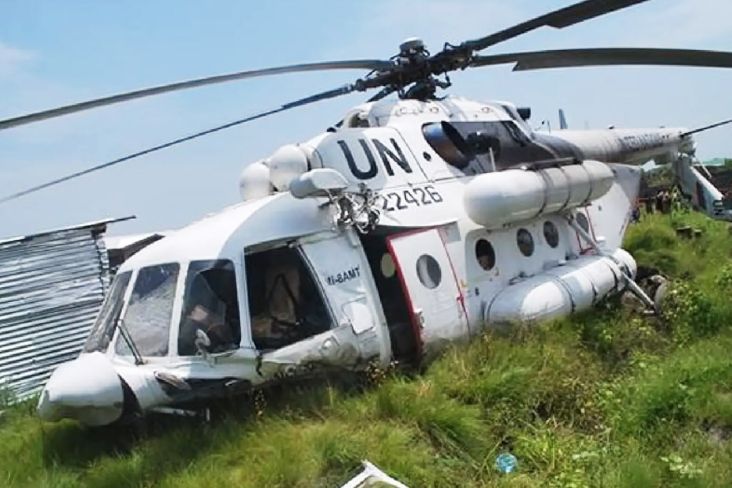 Helikopter Pasukan Perdamaian PBB Jatuh di Kongo, 8 Tewas