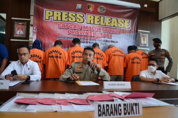 Bongkar Pemalsuan Surat Tanah di Bintan, Satgas Mafia Tanah Polda Kepri Tetapkan 19 Orang Tersangka