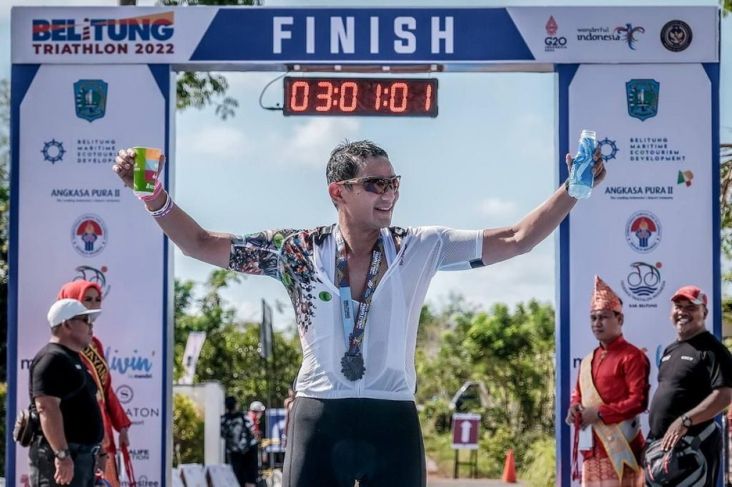 Ambil Bagian di Belitung Triathlon 2022, Sandiaga Uno Terkesima dengan Keindahan Alam Babel